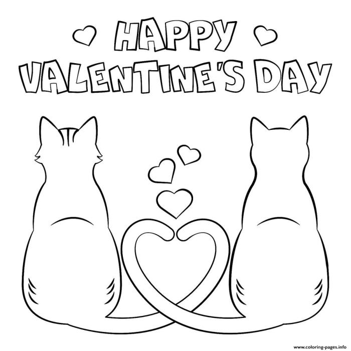 Cute valentine animal coloring