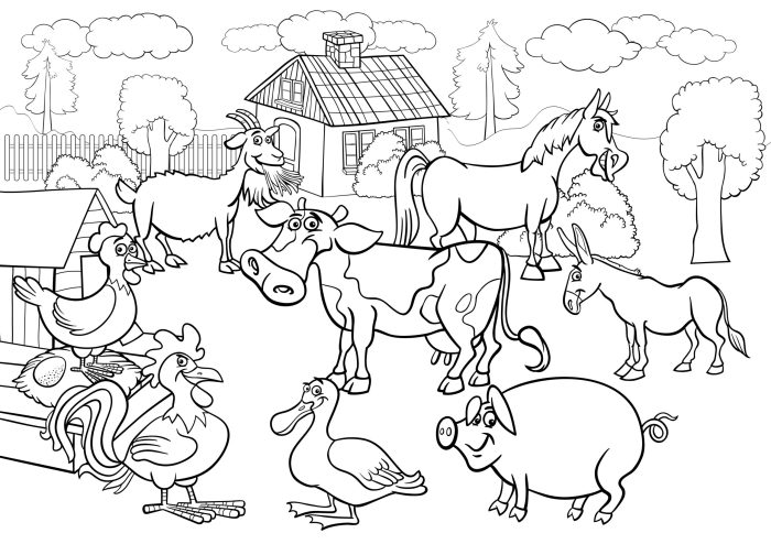 Farm animal coloring pages free