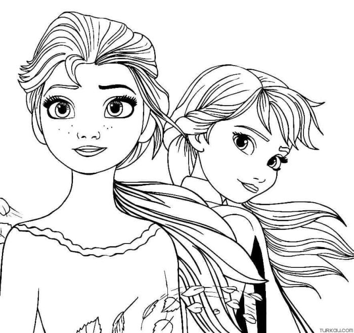 Coloring book elsa and anna