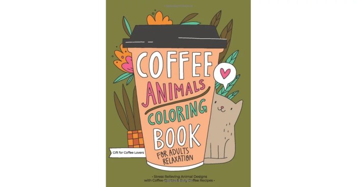 Coffee animals coloring book