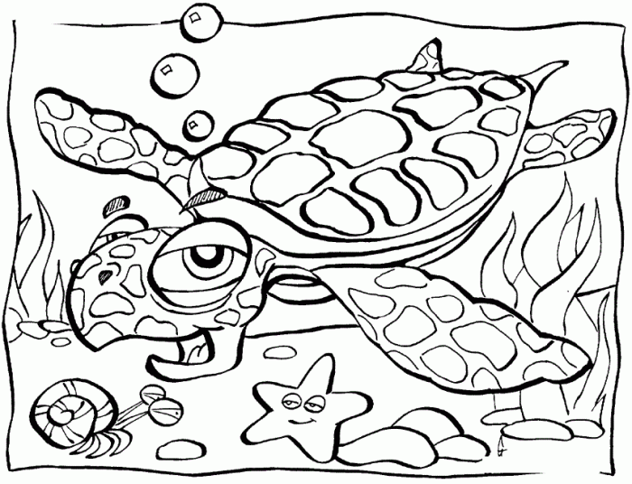 Free coloring sheets of sea animals