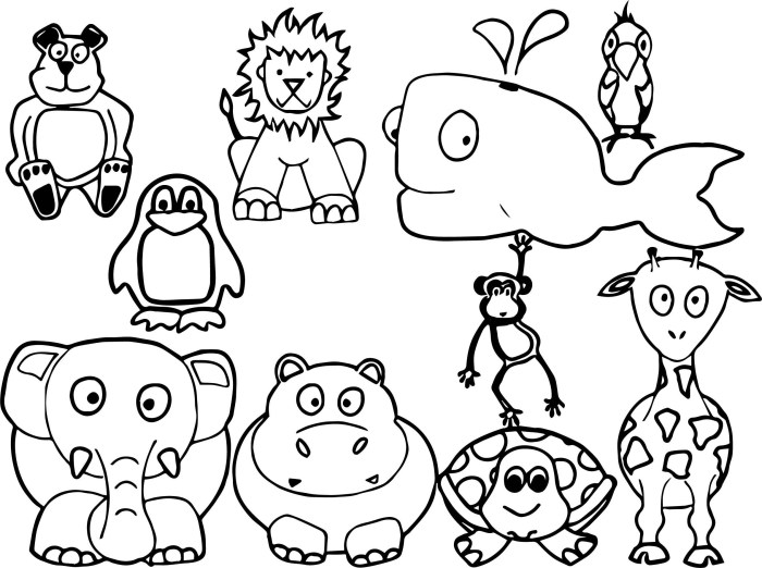 A is for animal coloring sheet