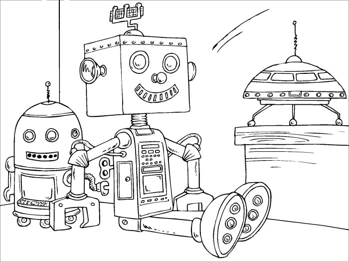 Free robot coloring pictures animation