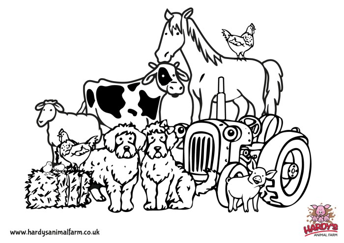 Farm animals coloring pages for kids printable