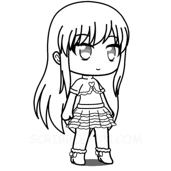 Gacha animation coloring pages