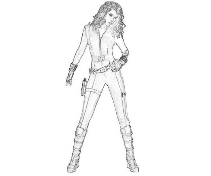 Black widow coloring book