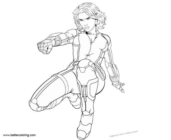 Black widow coloring book