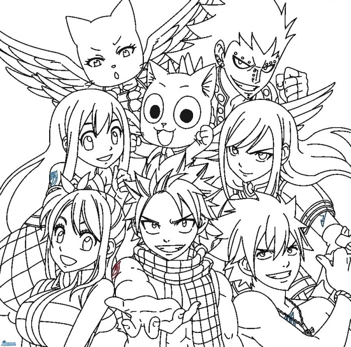 Fairy tail online anime coloring pages