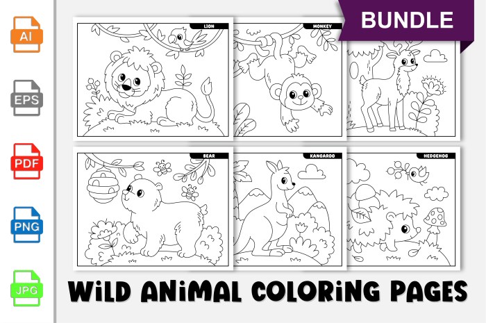 Fall coloring pages with animals