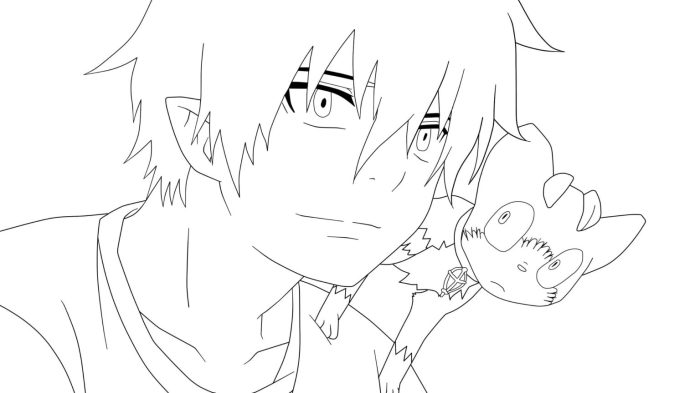 Easy coloring pages anime