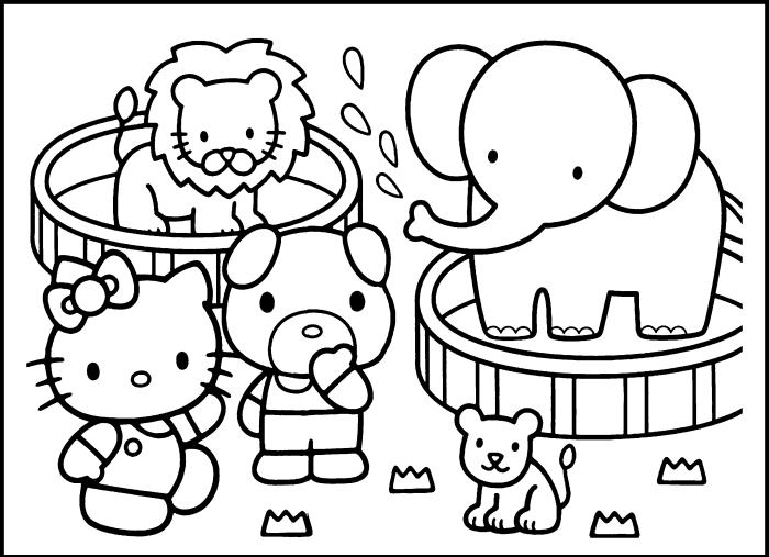 Free printable zoo animals coloring pages