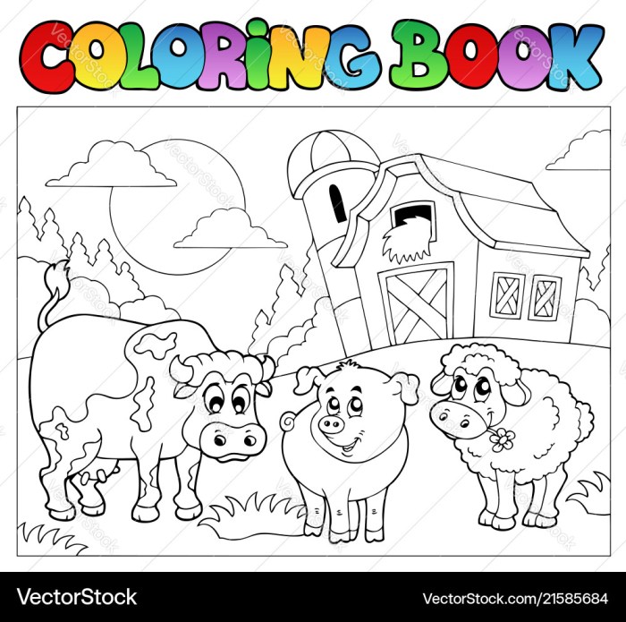 Farm animals coloring book free