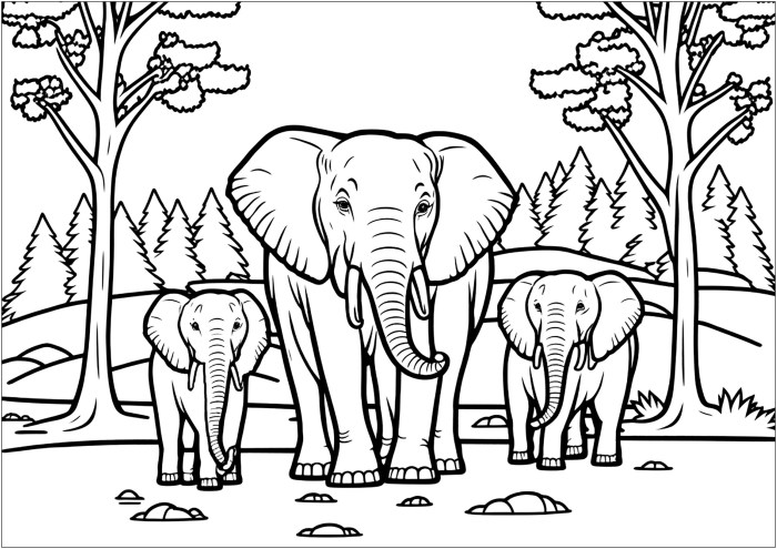 Elephant animal coloring page