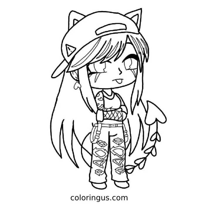 Gacha animation coloring pages