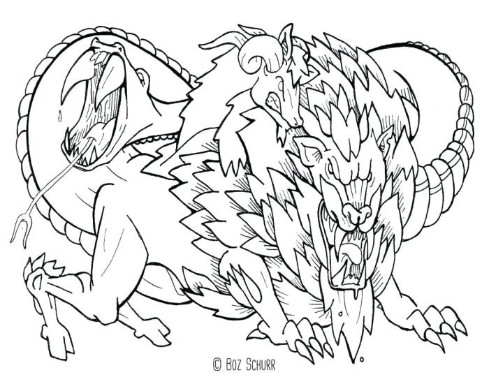 Detailed coloring pages mythical animals