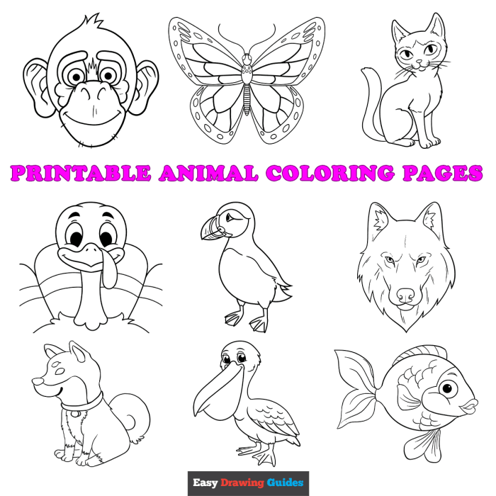 Cutting animal shapes from paper coloring page