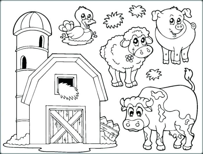 Farm animal babies coloring pages