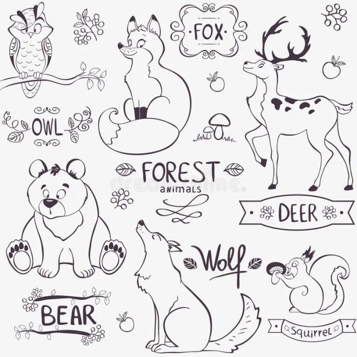 Forest animals coloring pages pdf