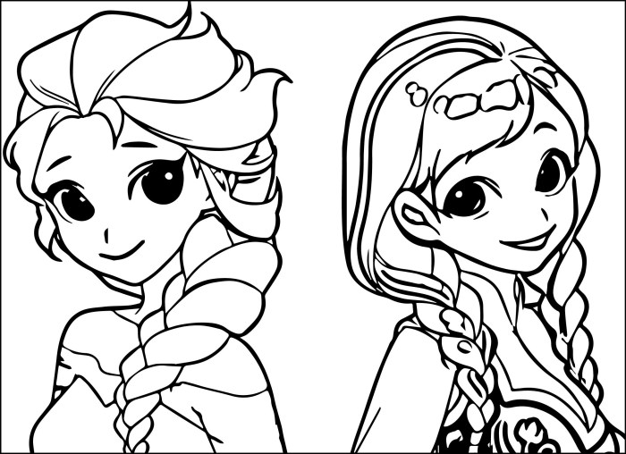 Coloring book elsa and anna