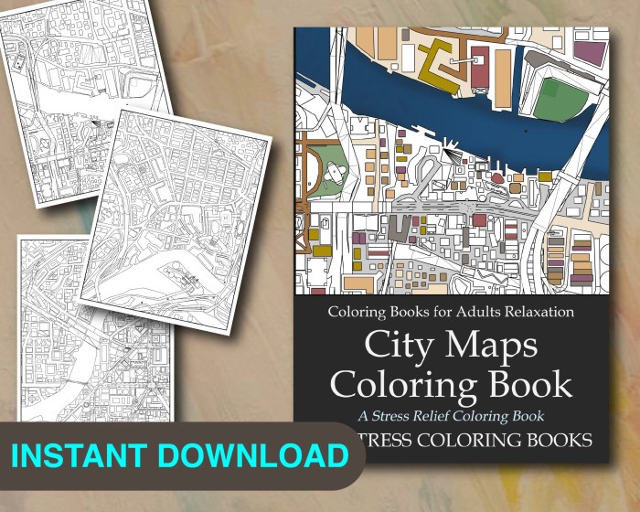 City maps coloring book