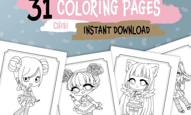 Digital coloring pages anime