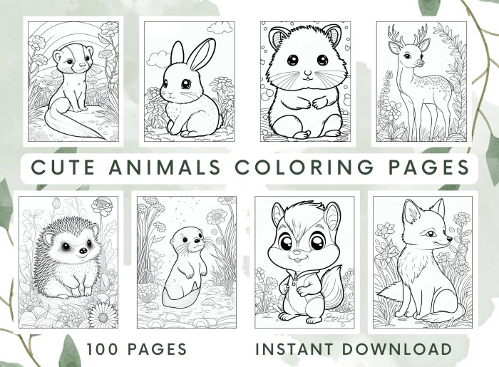 Coloring pages animals printable cute popular