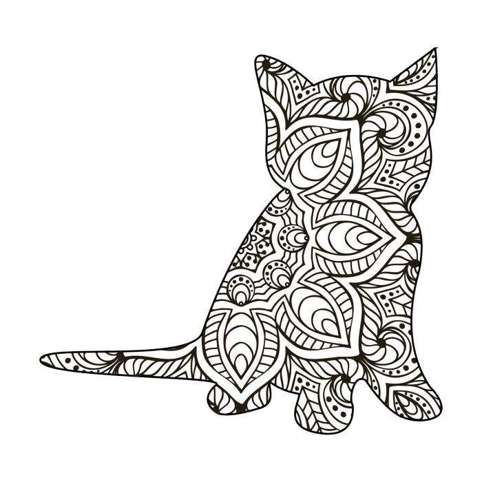 Cat mandala coloring book