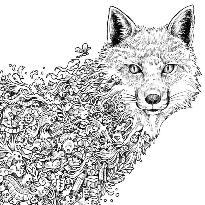 Difficult coloring pages animals