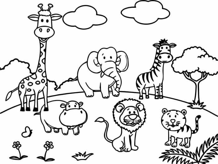 Free printable coloring pages safari animals