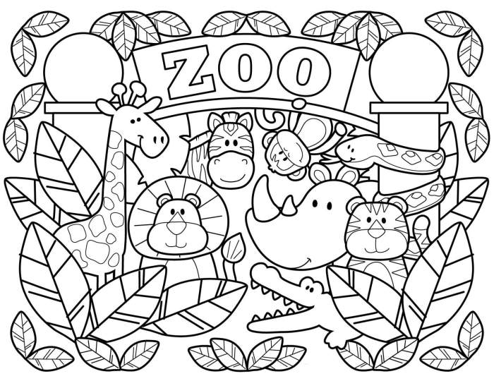 Printable safari animal coloring pages