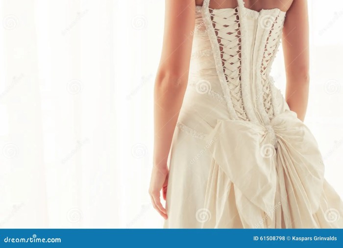 Back of corset wedding dress