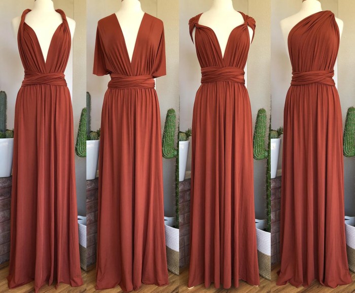 Modest terracotta bridesmaid capelet length