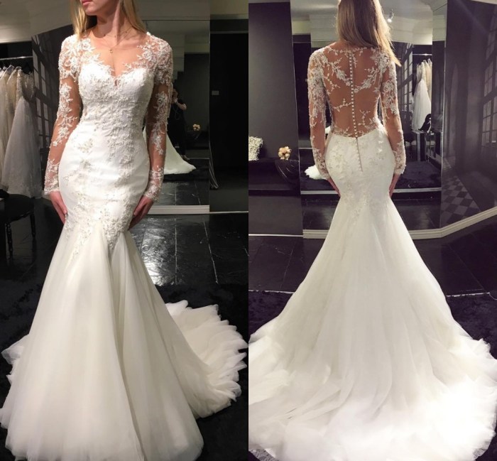 Lace sleeve wedding dress mermaid